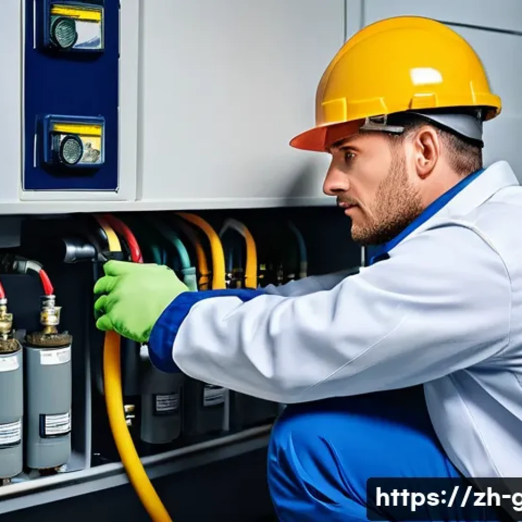 가스 자격증 초보자의 실수 예방법 - **Prompt:** A highly detailed, realistic image of a professional male gas technician, wearing a clea...
